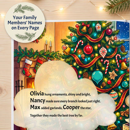 Personalized Family Christmas Book, Custom Name Storybook, Christmas Eve Gift for Family