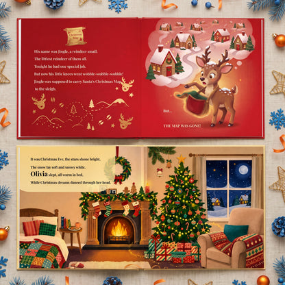 Baby First Christmas Personalized Book, Custom Name Christmas Adventure