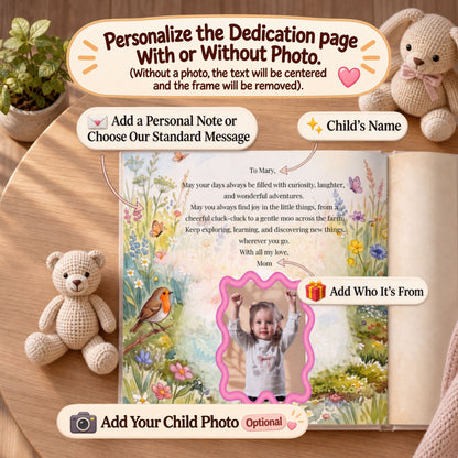 Personalized Farm Adventure Book, Custom Name Story, Toddler Birthday Gift (Hardcover)