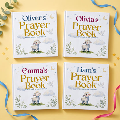 Personalized Christian Prayer Book with Name, Baby Dedication Keepsake