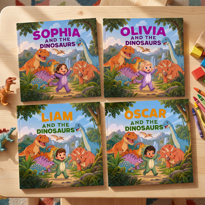 Dinosaur Birthday Book Personalized, Personalized Dino Character
