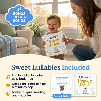 Personalized Christian Prayer Book with Name, Baby Dedication Keepsake