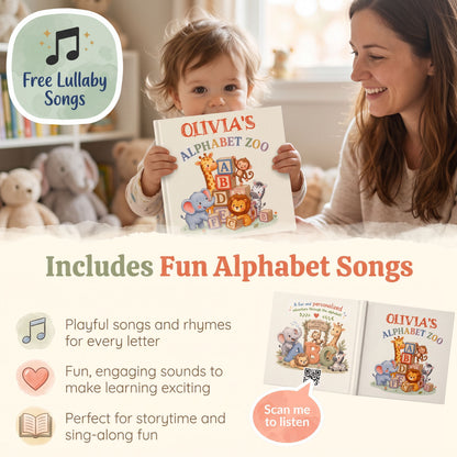 Personalized Animal Alphabet Book, Custom Name ABC Story for Kids