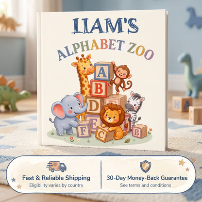 Personalized Animal Alphabet Book, Custom Name ABC Story for Kids