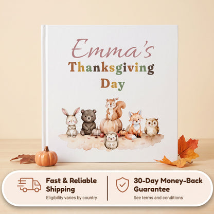 Personalized Fall Storybook for Toddler, Custom Name Thanksgiving Book