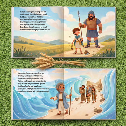 Personalized First Bible Stories Book with Name, Christian Baby Book