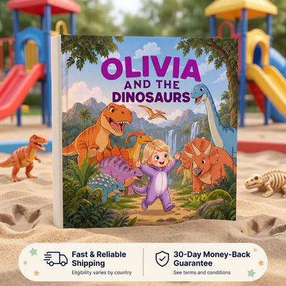 Dinosaur Birthday Book Personalized, Personalized Dino Character