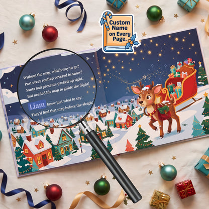 Baby First Christmas Personalized Book, Custom Name Christmas Adventure