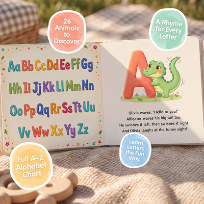 Personalized Animal Alphabet Book, Custom Name ABC Story for Kids