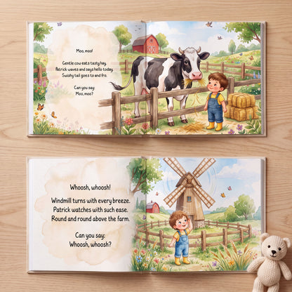 Personalized Farm Adventure Book, Child is the Hero, Farm Animal Birthday Gift