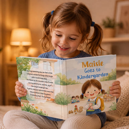 Personalized First Day of Kindergarten Book, Custom Name Story Gift