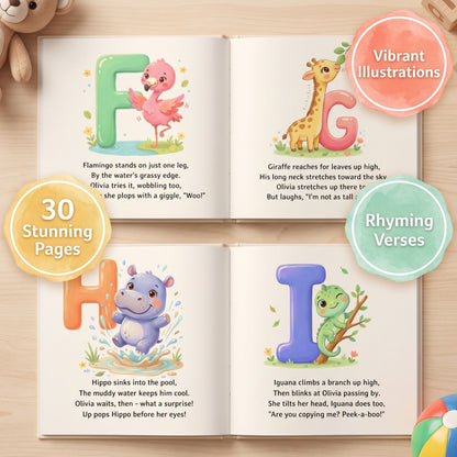 Personalized Animal Alphabet Book, Custom Name ABC Story for Kids