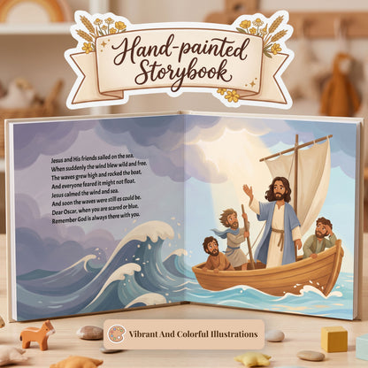 Personalized First Bible Stories Book with Name, Christian Baby Book