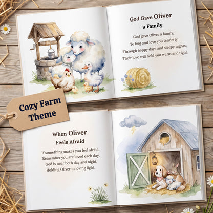 Custom Christian Baby Book with Name, God Loves You Bible Storybook