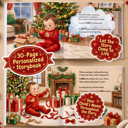 1st Christmas Gift, Personalized Baby’s First Christmas Book