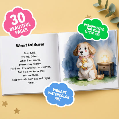 Personalized Christian Prayer Book with Name, Baby Dedication Keepsake