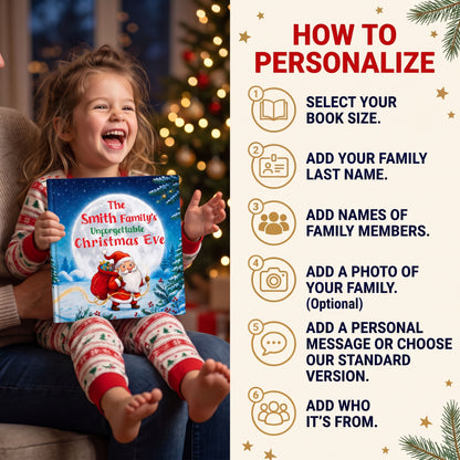 Personalized Family Christmas Book, Custom Name Storybook, Christmas Eve Gift for Family
