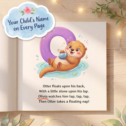 Personalized Animal Alphabet Book, Custom Name ABC Story for Kids