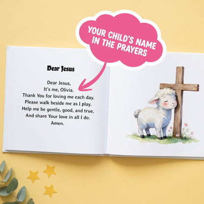 Personalized Christian Prayer Book with Name, Baby Dedication Keepsake