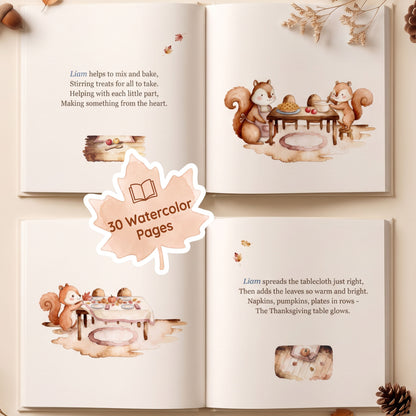 Personalized Fall Storybook for Toddler, Custom Name Thanksgiving Book
