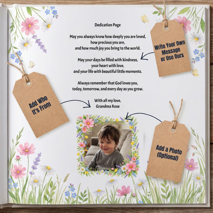 Custom Christian Baby Book with Name, God Loves You Bible Storybook