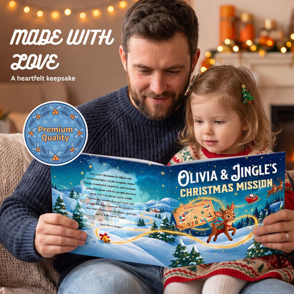 Baby First Christmas Personalized Book, Custom Name Christmas Adventure