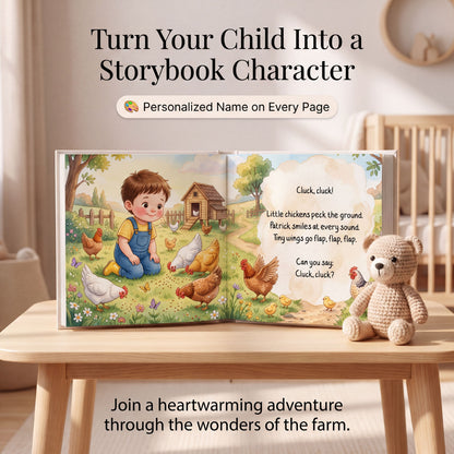 Personalized Farm Adventure Book, Child is the Hero, Farm Animal Birthday Gift