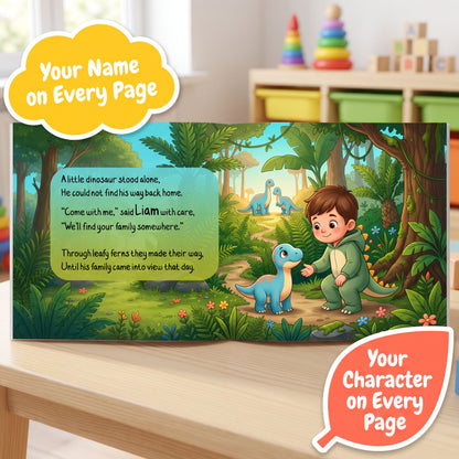 Dinosaur Birthday Book Personalized, Personalized Dino Character