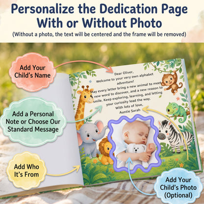Personalized Animal Alphabet Book, Custom Name ABC Story for Kids