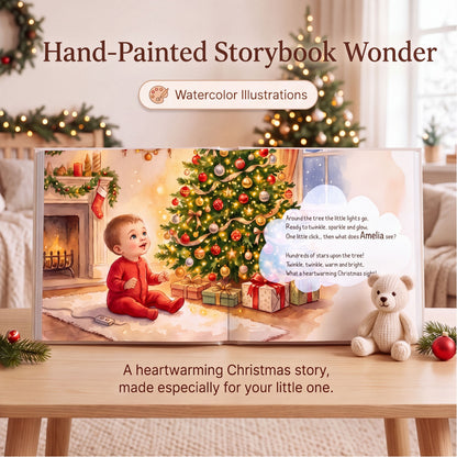 First Christmas Personalized Baby Book, Custom Name Christmas Storybook
