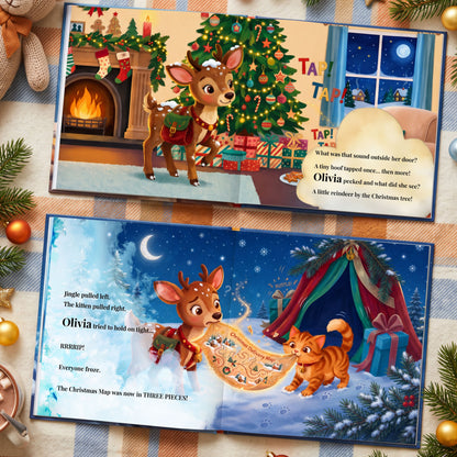 Baby First Christmas Personalized Book, Custom Name Christmas Adventure