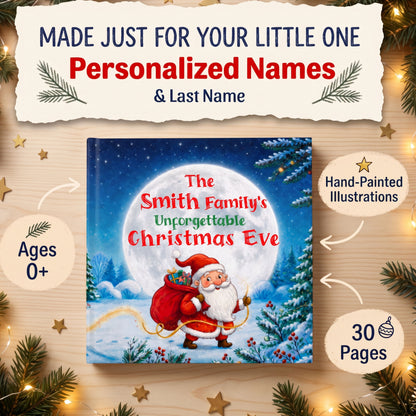 Personalized Family Christmas Book, Custom Name Storybook, Christmas Eve Gift for Family