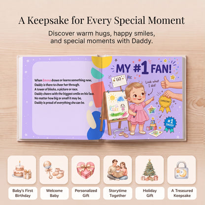 Custom Daddy Book from Child, Personalized Dad and Child Storybook
