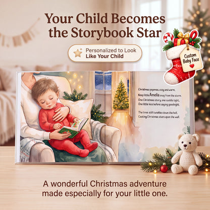 First Christmas Personalized Baby Book, Custom Name Christmas Storybook