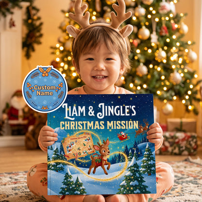 Baby First Christmas Personalized Book, Custom Name Christmas Adventure