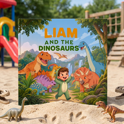 Dinosaur Birthday Book Personalized, Personalized Dino Character