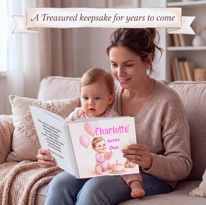 1st Birthday Gift Personalised Book, Custom Name One Year Old, Personalized Baby Birthday Keepsake