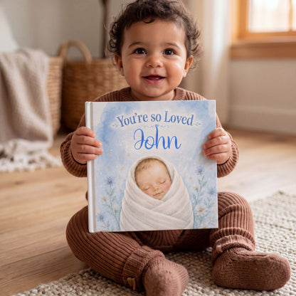 You’re So Loved Custom Name Book, Newborn Book, First Year Keepsake Gift
