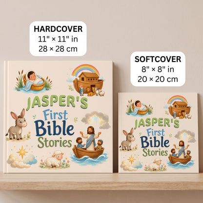 Personalized First Bible Stories Book with Name, Christian Baby Book