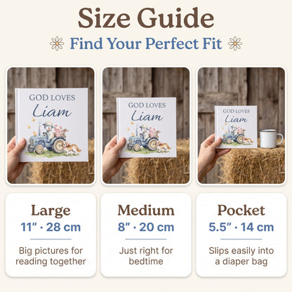 Custom Christian Baby Book with Name, God Loves You Bible Storybook