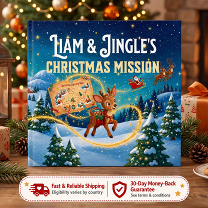 Baby First Christmas Personalized Book, Custom Name Christmas Adventure