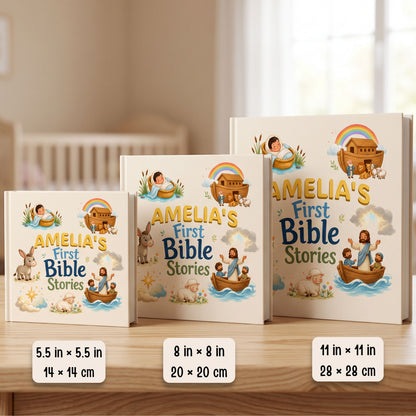 Personalized First Bible Stories Book with Name, Christian Baby Book