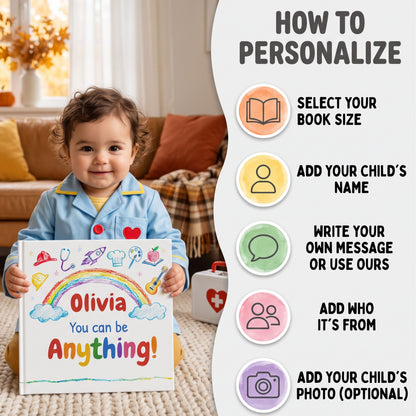 Personalized You Can Be Anything Book, Custom Name Storybook for Kids
