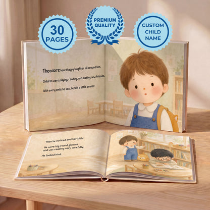 Personalized First Day of Kindergarten Book, Custom Name Story Gift
