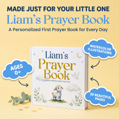 Personalized Christian Prayer Book with Name, Baby Dedication Keepsake