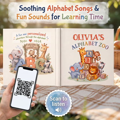 Personalized Animal Alphabet Book, Custom Name ABC Story for Kids