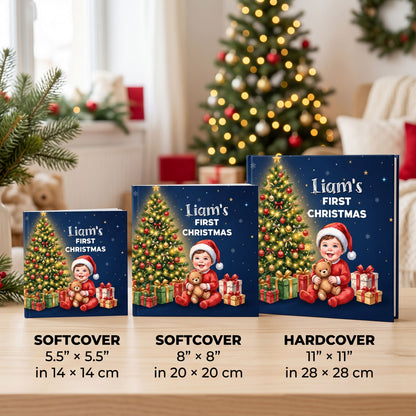 First Christmas Personalized Baby Book, Custom Name Christmas Storybook
