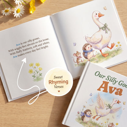 Personalized Birthday Book, Custom Baby Name Storybook, Silly Goose Birthday Keepsake