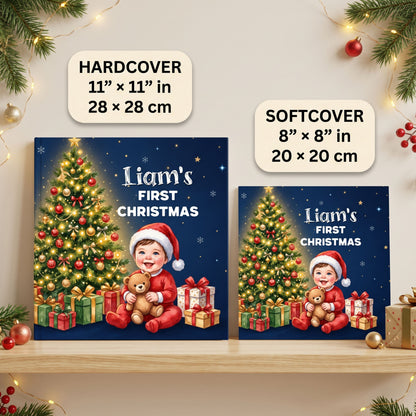First Christmas Personalized Baby Book, Custom Name Christmas Storybook