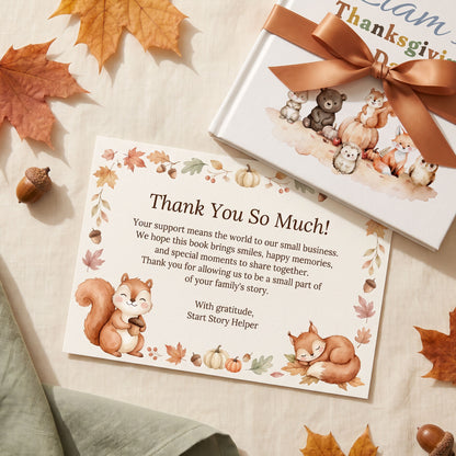 Personalized Fall Storybook for Toddler, Custom Name Thanksgiving Book